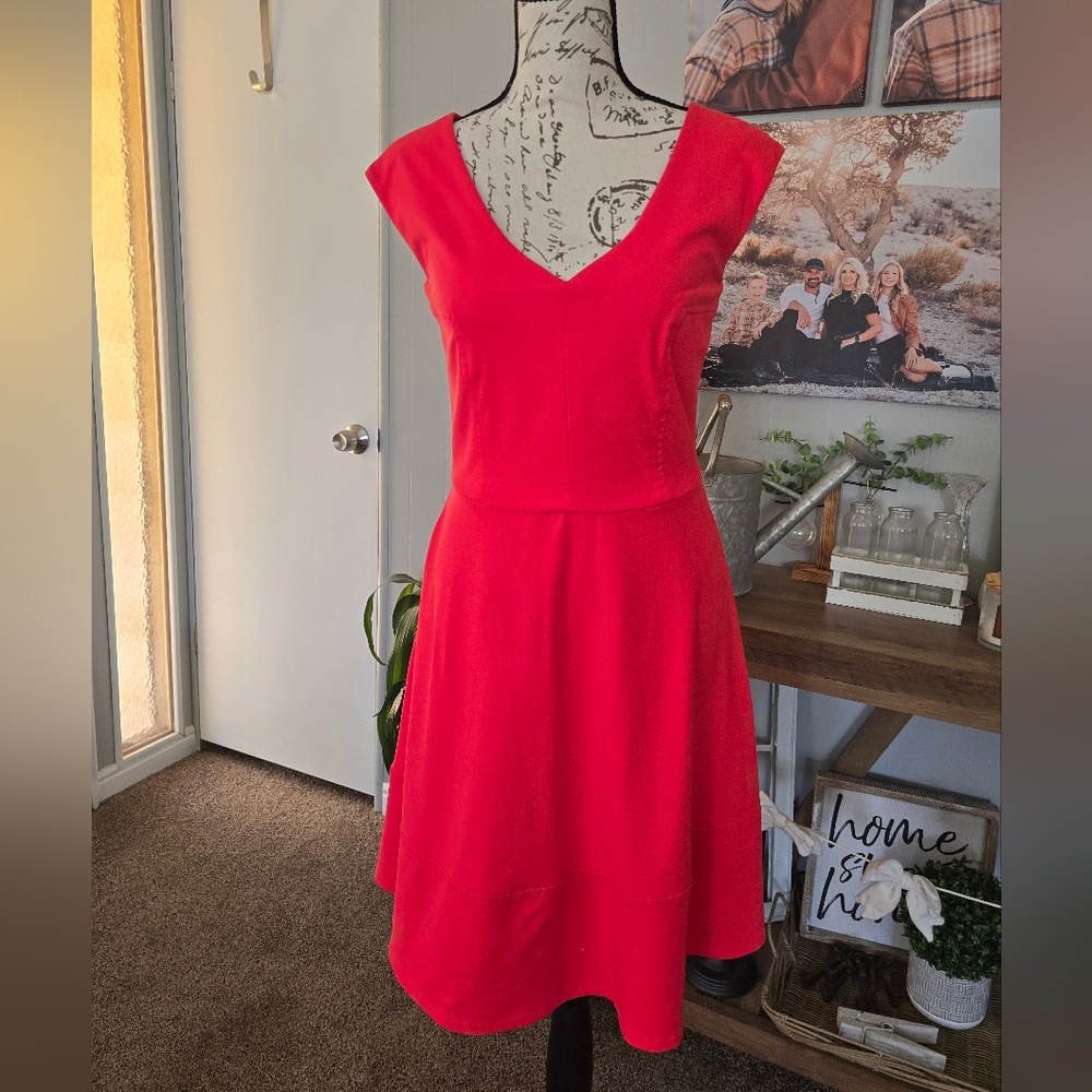 Vibrant Coral Midi Dress
